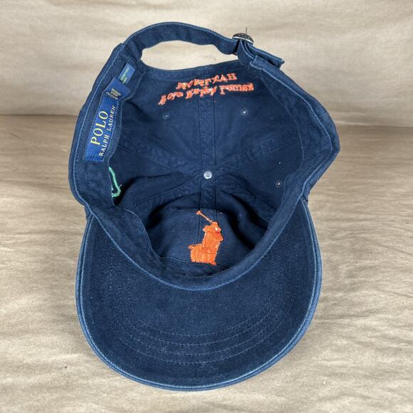 Polo Ralph Lauren MCMLXVII NAVY Baseball Cap BIG Orange Pony & #3 One Sz Unisex - Picture 5 of 6